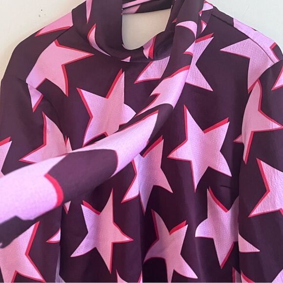 Hugo Boss Star Patterned Blouse with Neck Scarf - Picture 8 of 9